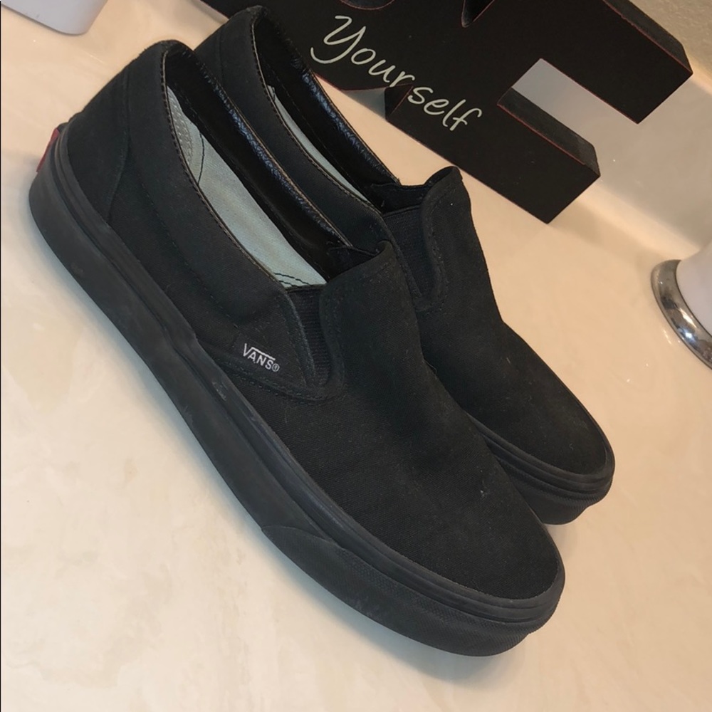 All Black Slip on Vans!